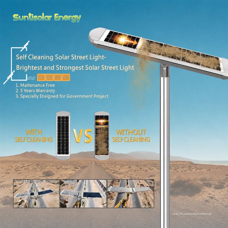 self cleaning solar street light